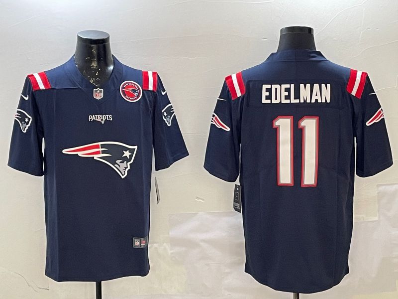 Men 2025 New England Patriots #11 Edelman Blue Nike Limited NFL Jersey style 2->youth mlb jersey->Youth Jersey